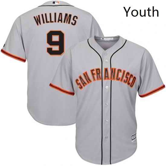Youth Majestic San Francisco Giants 9 Matt Williams Replica Grey Road Cool Base MLB Jersey